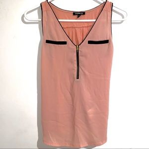 Express Sleeveless Zipper Top - Salmon XS